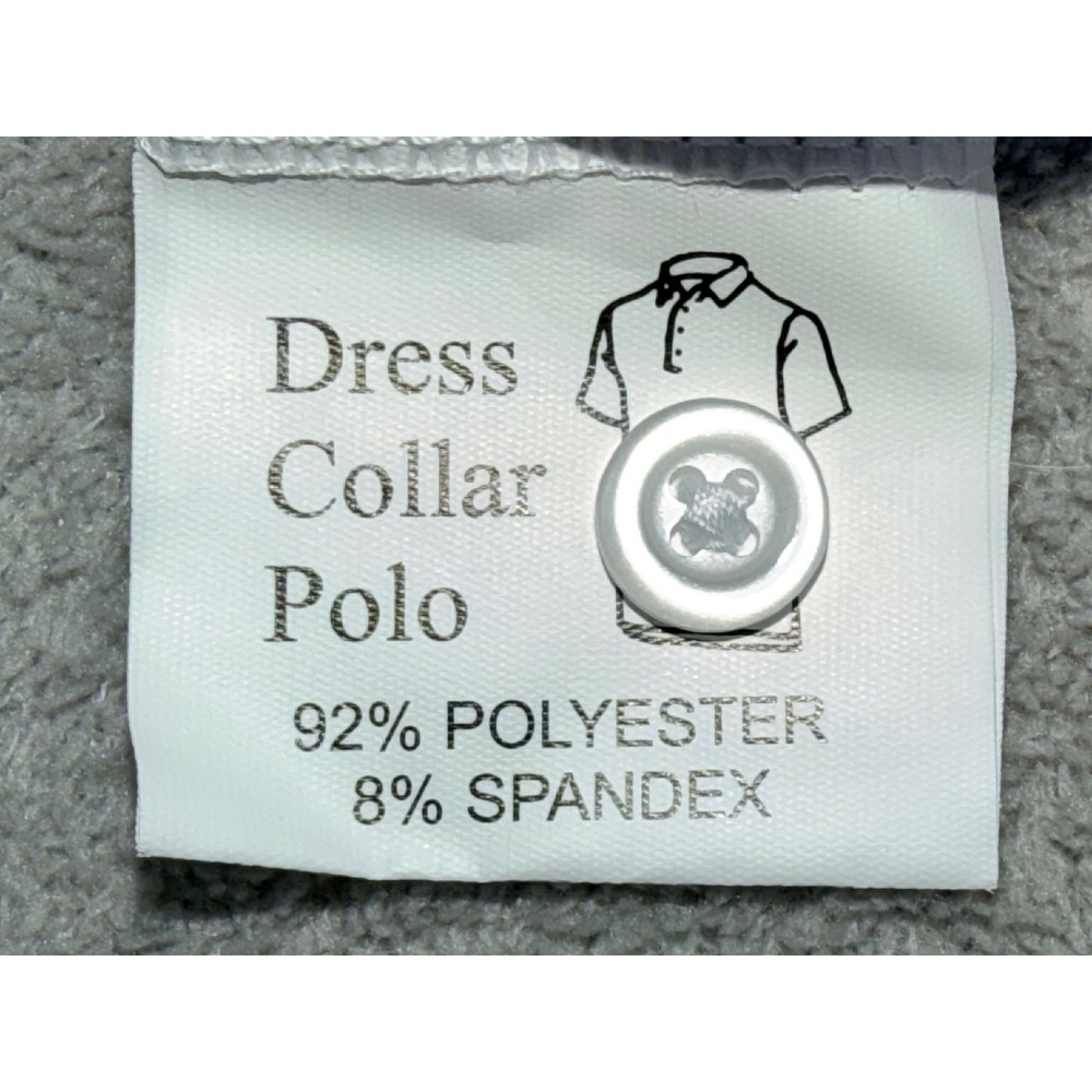 Collars & Co Mens Large Dress Collar Polo Shirt Blue Houndstooth Stretch NWT - Picture 6 of 6